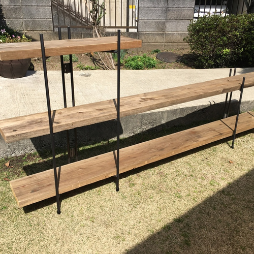 ▼ラスティックシェルフ 2nd 足場古材 アイアン 棚 什器 アイアンラック ×2台 アイアンシェルフ 植物 男前 インダストリアル