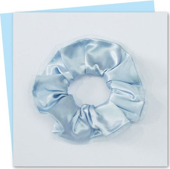 うす青／LightBlue サテン生地シュシュ LB1807s シュシュ