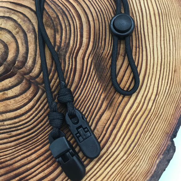 パラコード　マルチクリップ   ハットクリップ  帽子ストラップ　ブラック 2枚目の画像