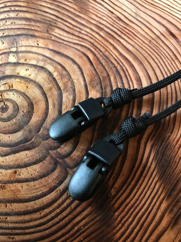 パラコード　マルチクリップ   ハットクリップ  帽子ストラップ　ブラック 4枚目の画像