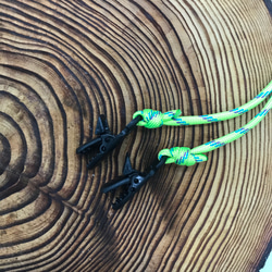 パラコード　マルチクリップ   ハットクリップ  帽子ストラップ　ライトグリーン 3枚目の画像