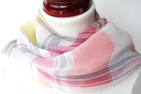 手織りリネンストール【彩風＊05】 《インド伝統工芸》カンタ刺繍　大判ストール　楽園の鳥たち NA1716088761(13200円)