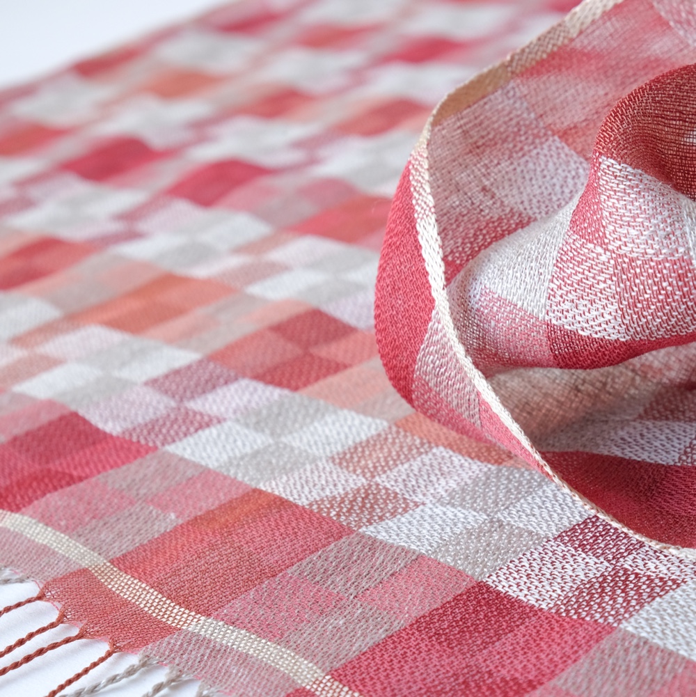 手織りリネンストール【絢花＊04】