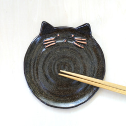 圓形貓盤黑色天目小號 第2張的照片