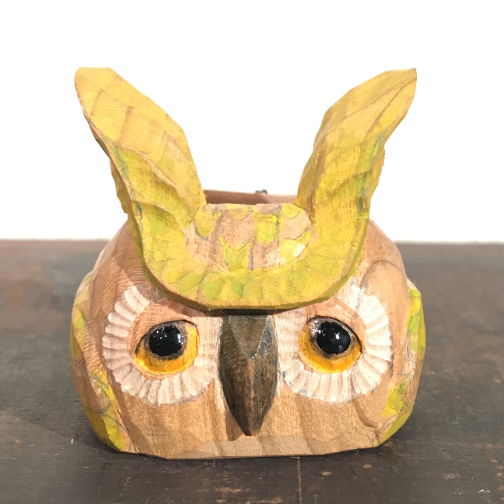 黄ミミ葉っぱのスカーフリング（ミミズク）