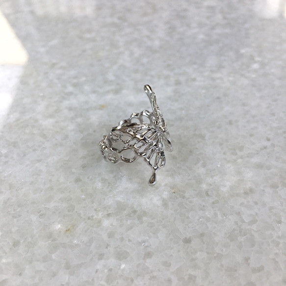Anello ”Anello farfalla”（piccolo）ー小さい蝶のリングー　シルバー925/リング 3枚目の画像