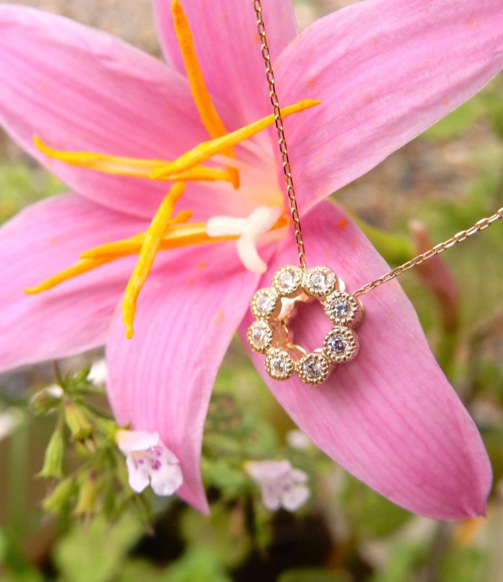 Serie di scintilla “ciambella”　ードーナツー　K10/ダイヤモンド/ネックレス