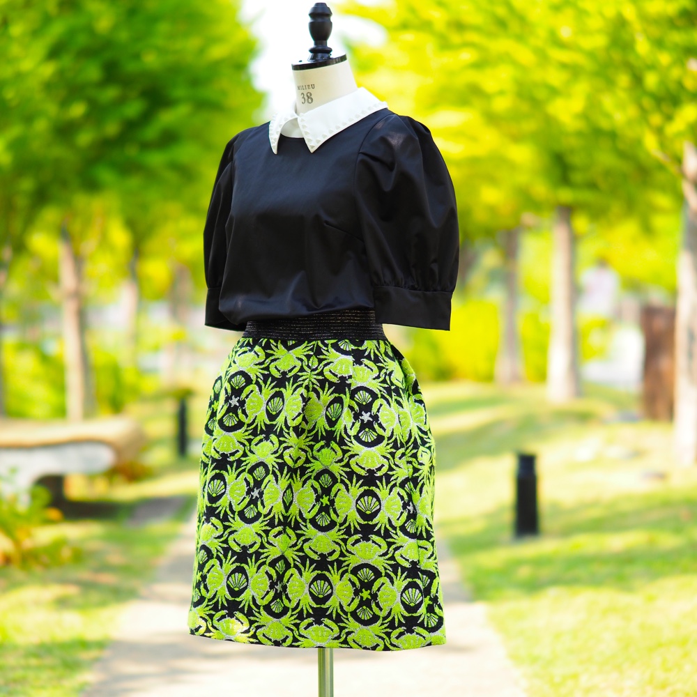 ☆在庫限り☆【蟹の板挟み】ゴムベルトタックスカート(ｶﾆｼﾞｬｶｰﾄﾞ)