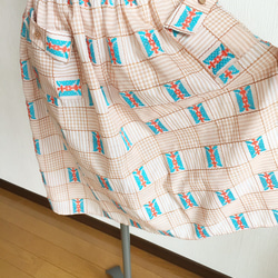 【小さいサイズ】播州織_刺繍の膝丈スカート 2枚目の画像
