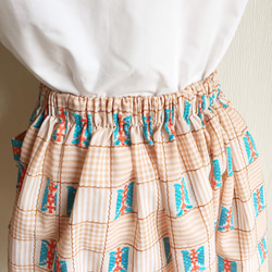 【小さいサイズ】播州織_刺繍の膝丈スカート 5枚目の画像