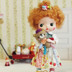 手工編織小熊抱偶娃娃，適合當ブライスblythe,holala的拍攝道具 第4張的照片