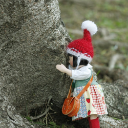 小頭娃尺寸可戴手工編織聖誕限定精靈娃帽 第2張的照片