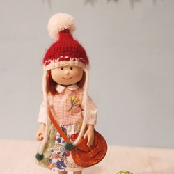 小頭娃尺寸可戴手工編織聖誕限定精靈娃帽 第4張的照片