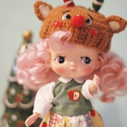 Holala尺寸手工編織聖誕麋鹿娃帽 第2張的照片