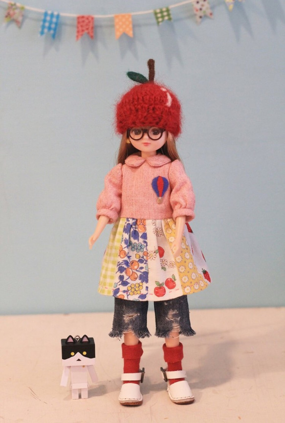 Holala、licca、Blytheブライス尺寸手工日本布拼接娃洋裝(粉紅色熱氣球款) 第2張的照片