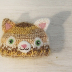 Holala尺寸手工編織虎斑貓娃帽 第4張的照片