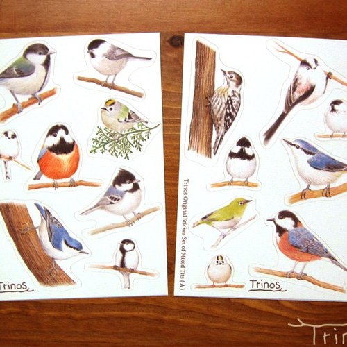 カラの混群のシールセット (八ヶ岳の小鳥たち) シール・ステッカー