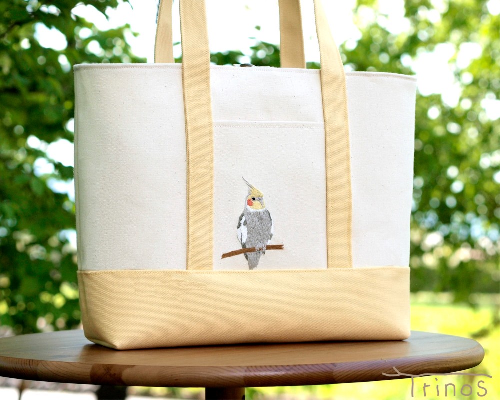 オカメインコのトートバッグ M Size
