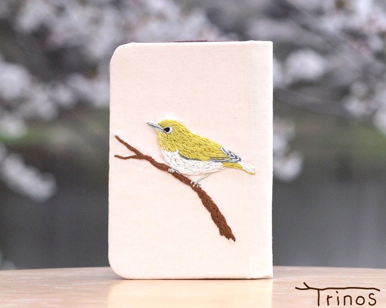 メジロのパスケース / 名刺入れ (八ヶ岳の小鳥たち)
