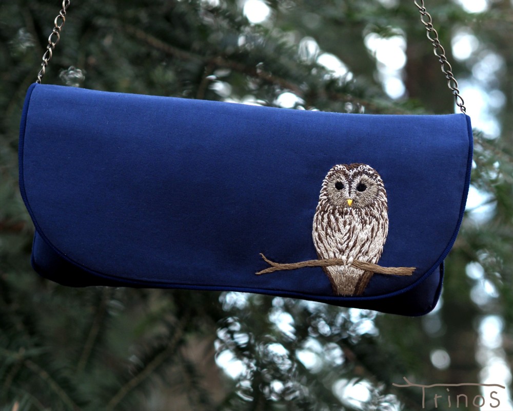 フクロウの2wayスリム・クラッチバッグ
