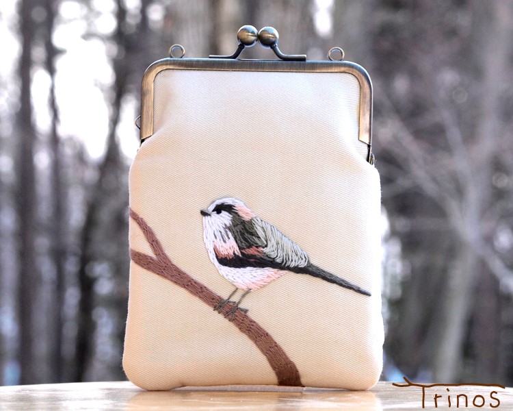 エナガのスマホポーチ M Size (八ヶ岳の小鳥たち)