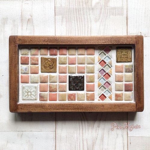 再販3】 春爛漫 ＊ 桜色 モザイクタイルトレー タイルトレイ 桜