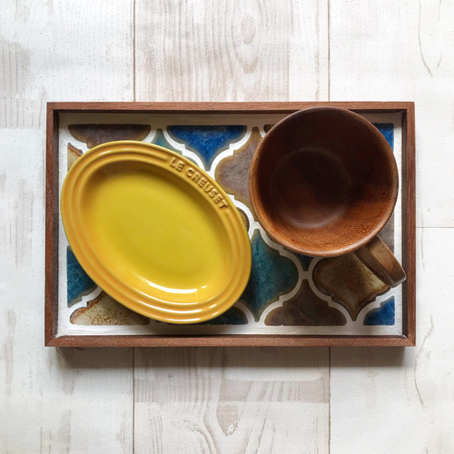 タイルトレー（コラベルタイル秋色ミックス色） その他インテリア雑貨