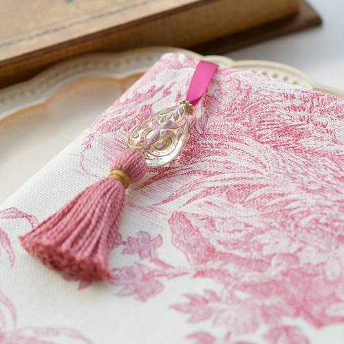 2WAYタッセルつきブックカバー/ピンク ブックカバー tassel de