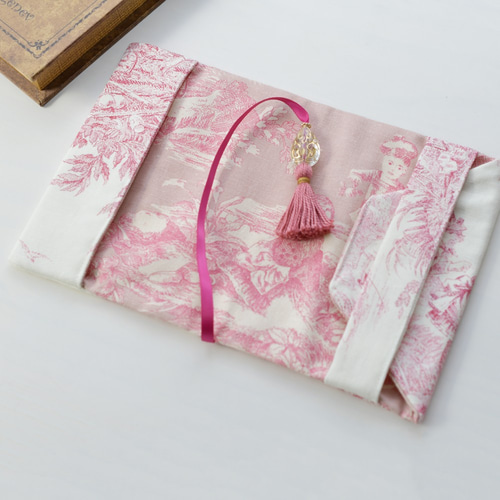 2WAYタッセルつきブックカバー/ピンク ブックカバー tassel de