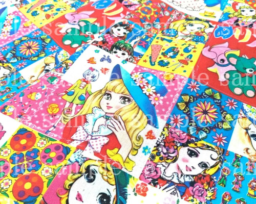 コットンリネン生地）昭和レトロ乙女柄（Bタイプ) 生地 Atelier