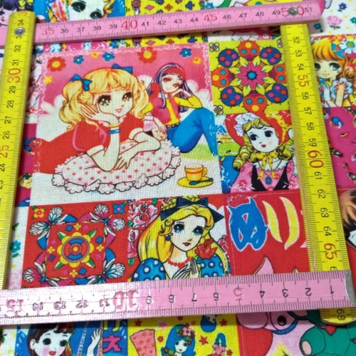 コットンリネン生地）昭和レトロ乙女柄（Bタイプ) 生地 Atelier