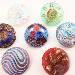 チェコガラス　ボタン　大4個セット e93c12c83b2d8eb3975c32e18ea5bd