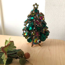 lさまご予約品◆チェコガラス◆ 両面3Dクリスマスツリー◆グリーン 2枚目の画像