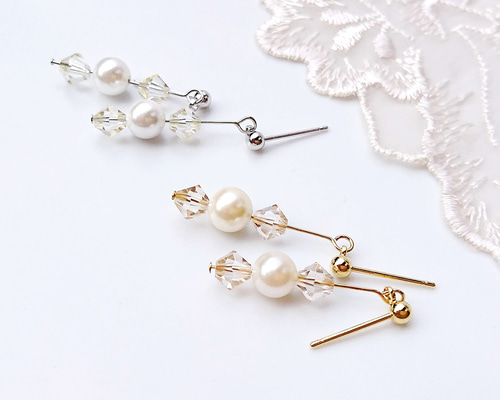 清楚系・貝パールピアス ピアス（スタッド・一粒） uncalme 通販