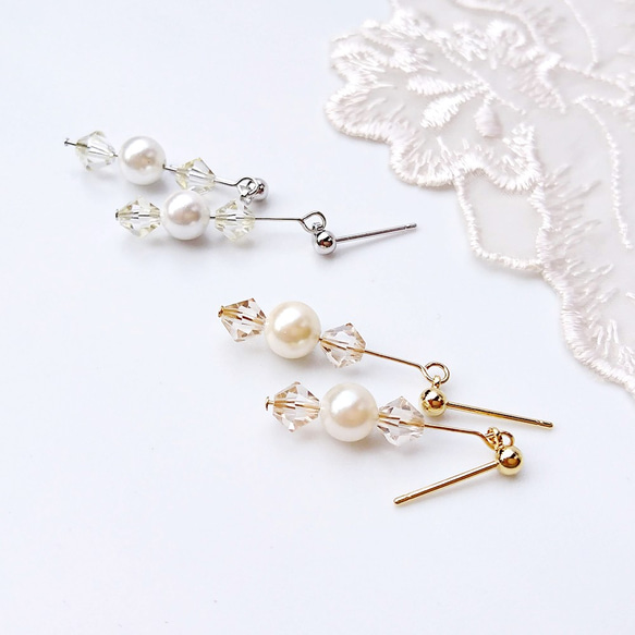 清楚系・貝パールピアス ピアス（スタッド・一粒） uncalme 通販