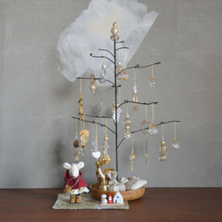 【SALE 10%off】 ちいさなねずみのお人形セット　Christmas tree 1枚目の画像