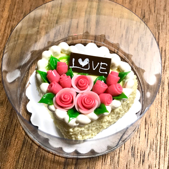 ミニチュアケーキL　Loveクリーム色【送料無料】ミニチュア2020 3枚目の画像