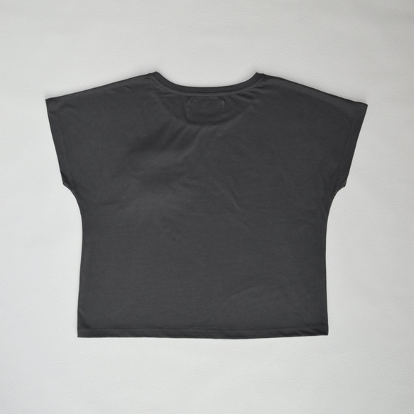 チュール×ジップ ドルマンTシャツ チャコール 3枚目の画像