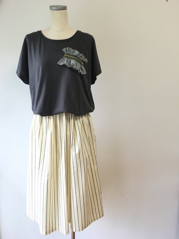 ストライプスカート ホワイト