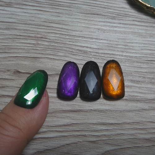 ［09］ネイルチップ カラフル ストーンネイル 宝石ネイル ブラック オーダー pd294n-08.jpg