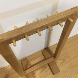 自立フックスタンド 木製ホワイトオーク材 ネックレスのディスプレイに