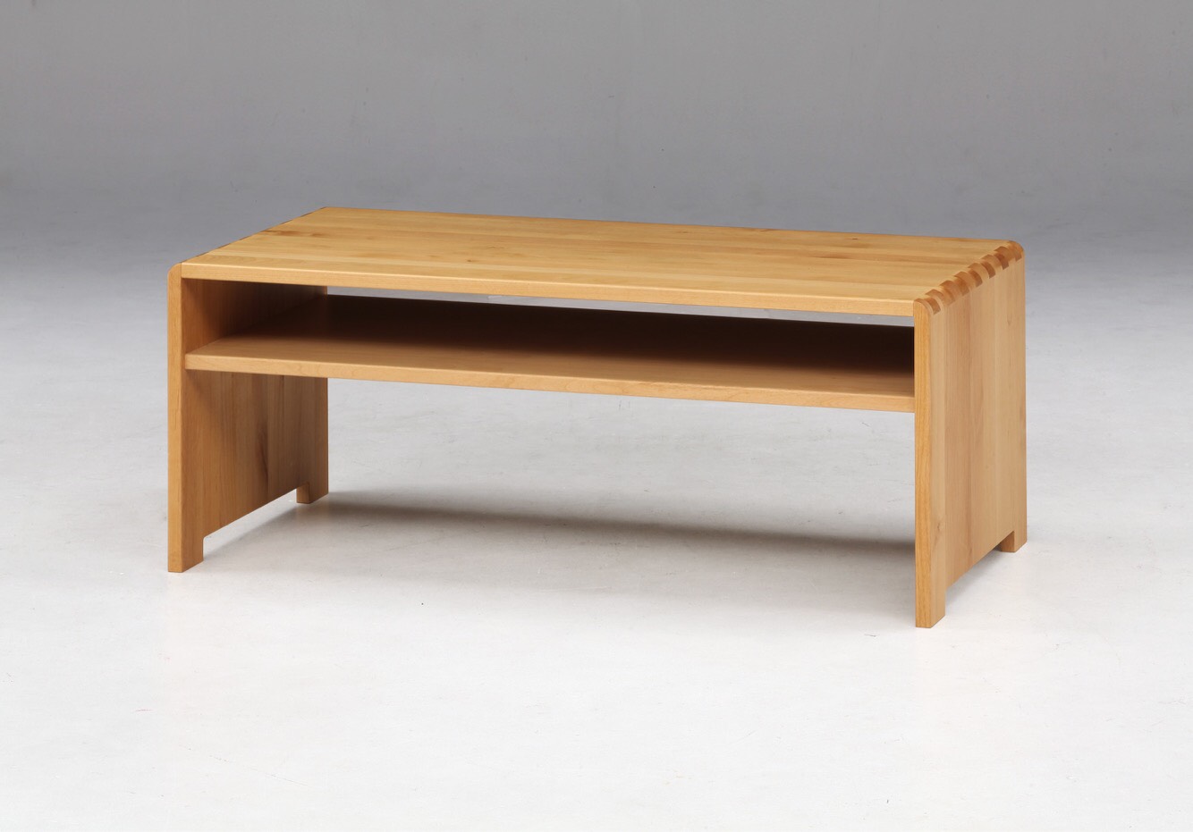 センターテーブル アルダー材 1m✕0.5m 高さ0.4m 棚付き