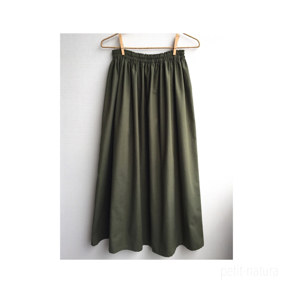 ●コットンビエラギャザースカート●モスグリーン 5,005円
