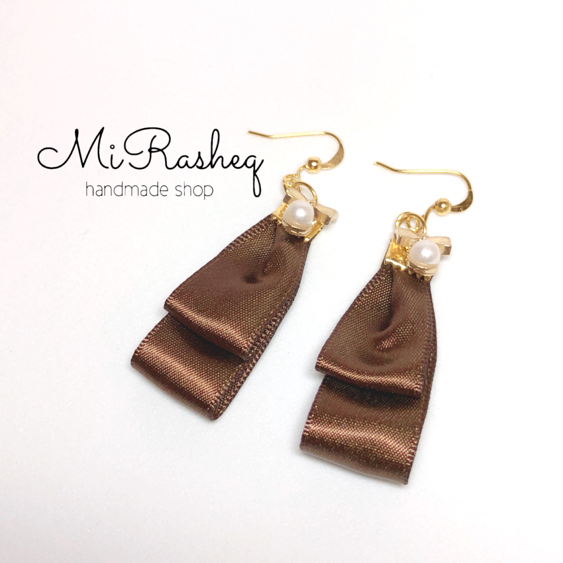 new color☆サテンリボンのピアス ピアス（フック・チェーン