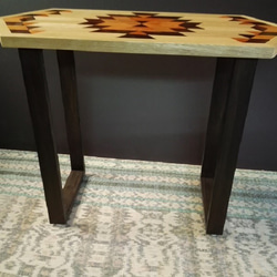 【無垢デザインテーブル天板C】 カフェテーブル/ローテーブル / 天然木/オルテガ/モザイク/サイドテーブル 4枚目の画像
