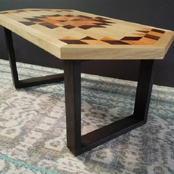 【無垢デザインテーブル天板C】 カフェテーブル/ローテーブル / 天然木/オルテガ/モザイク/サイドテーブル 6枚目の画像