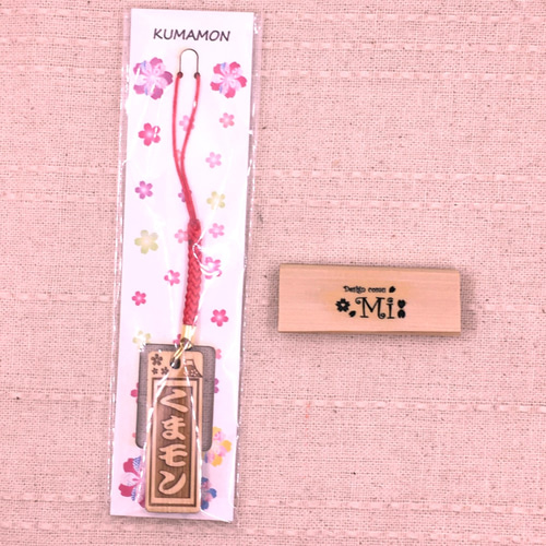 竹製ストラップ（根付）（くまモンVer,）熊本震災復興応援！ バッグ