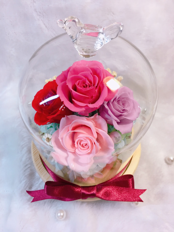 玫瑰浪漫玻璃罩 第8張的照片