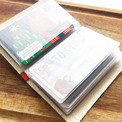 水彩プリント牛革 反射ゴム付きの20枚収納カードケース 6枚目の画像