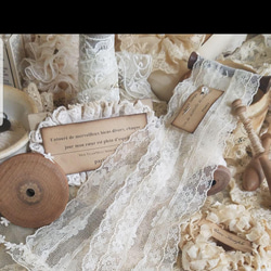 アンティーク風 レースアレンジ コーヒー染め ハンガー フレンチ